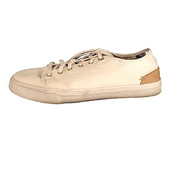 TOMS Birch Heritage Travel Lite Canvas Lace Up Sneaker Size 9 Natural Canvas - Picture 15 of 16